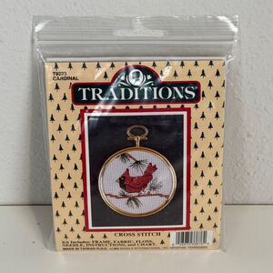 Vintage Traditions Cross-Stitch Cardinal Christmas Ornament Kit NIP